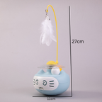 3in1 Interactive Catnip Cat Toy with Feather Wand & Bell