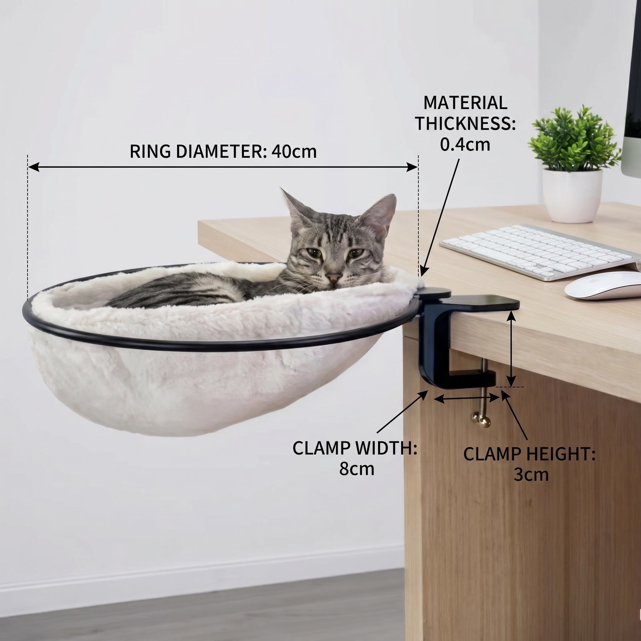 Premium Hanging Cat Hammock for Desks & Shelves