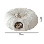 Plush Tunnel Play Bed for Cats