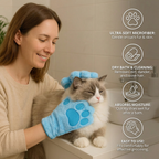 Animal care microfibre glove – dry bath towel & coat cleaning for cats