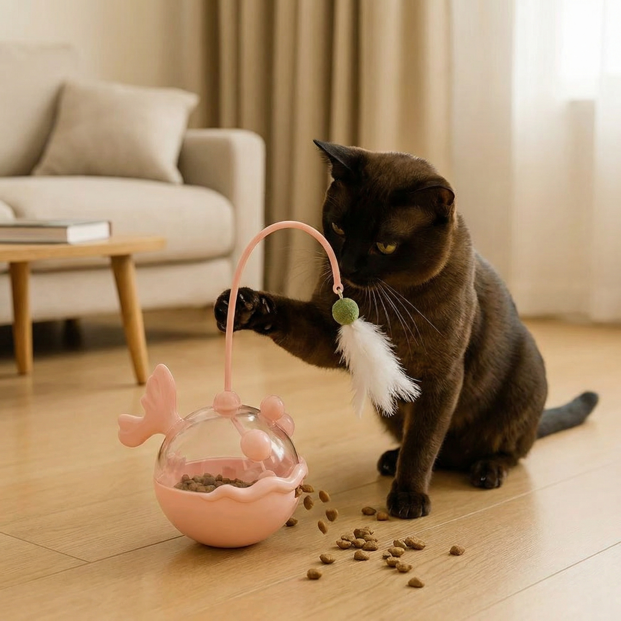 Catnip Lantern Fish Treat Dispenser Toy for Cats