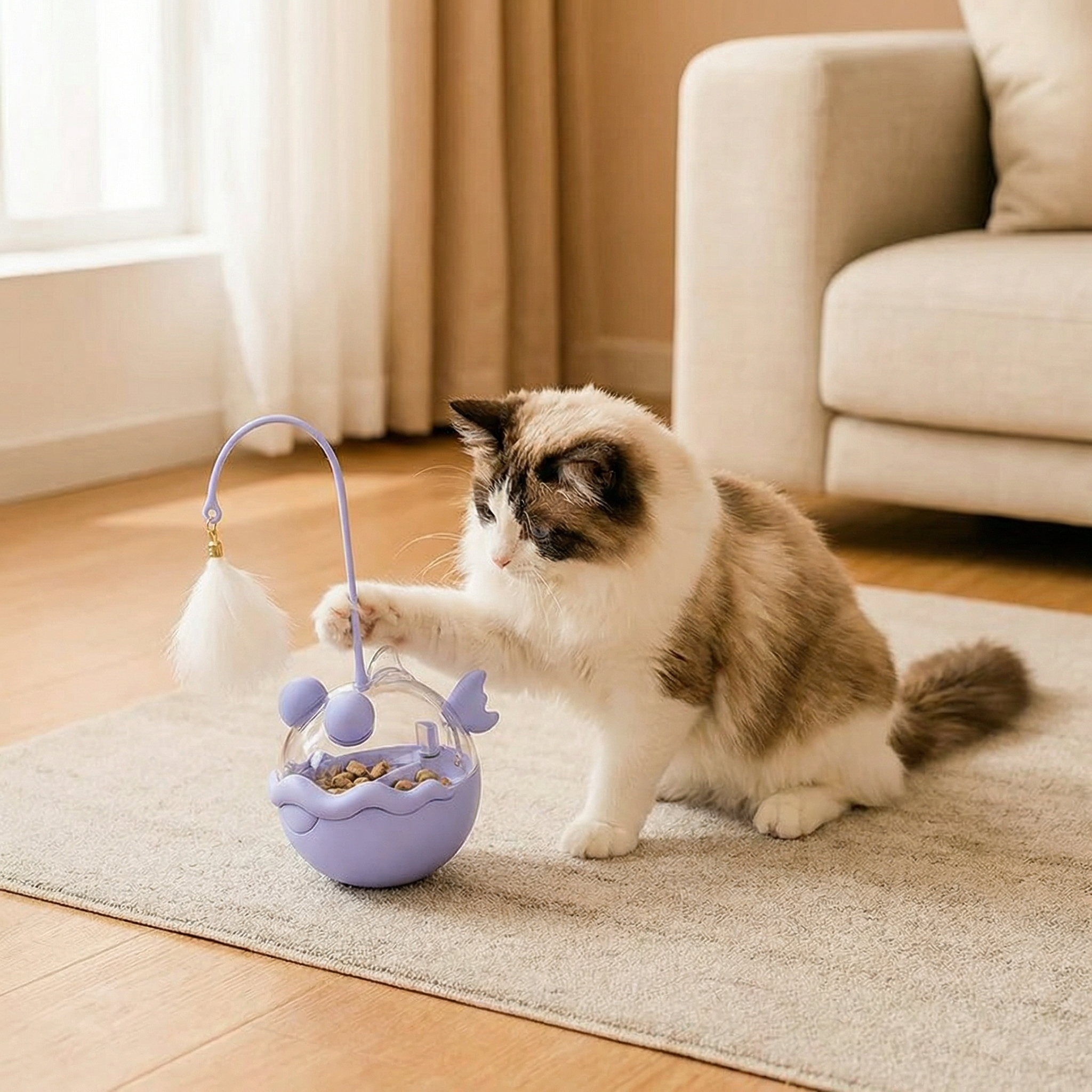Catnip Lantern Fish Treat Dispenser Toy for Cats