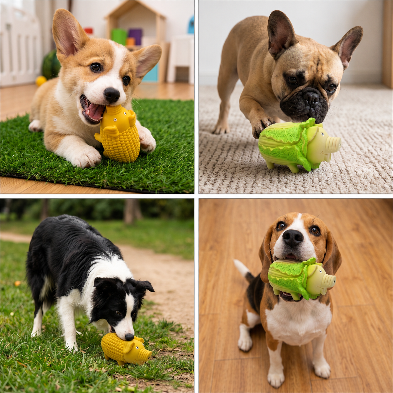 Durable Squeaky Latex Farm Animal Dog Toy