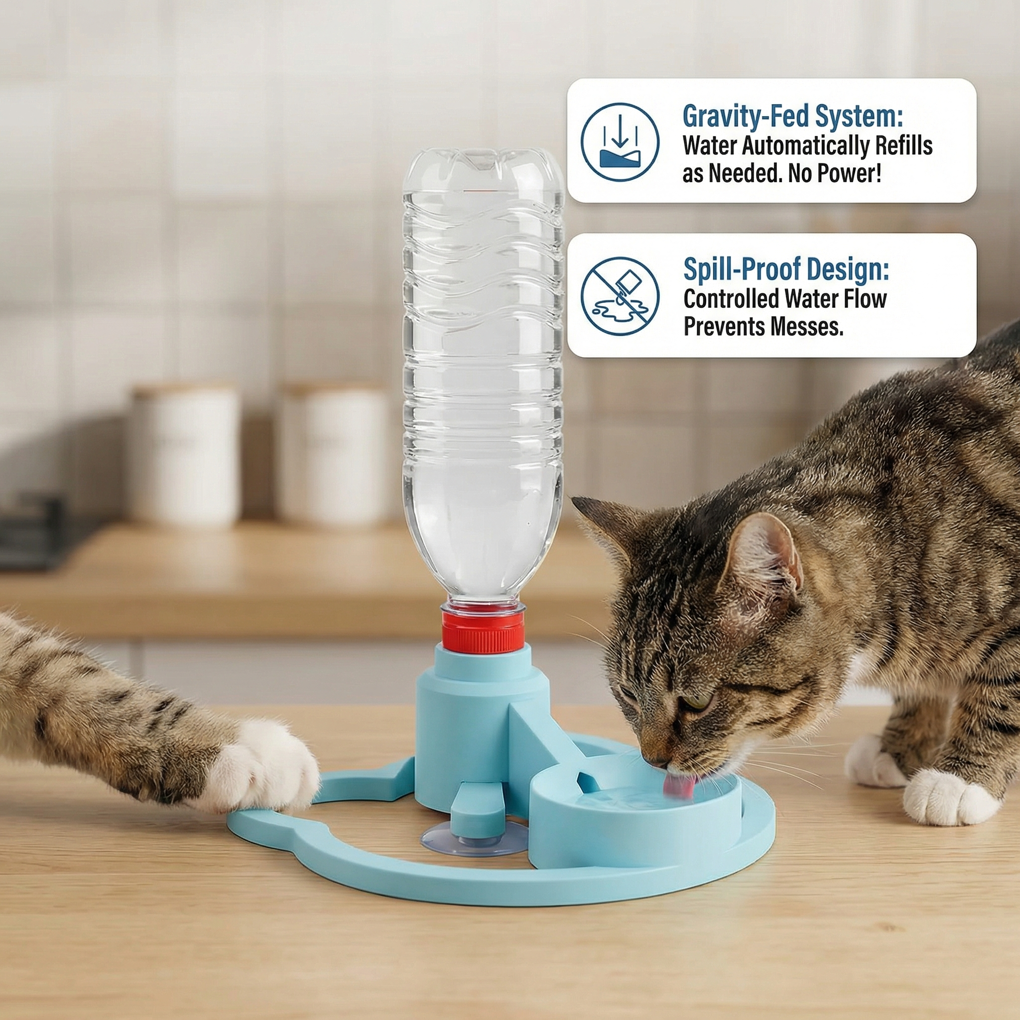 Automatic Pet Water Dispenser – No Power Required, Spill-Proof & Travel-Friendly