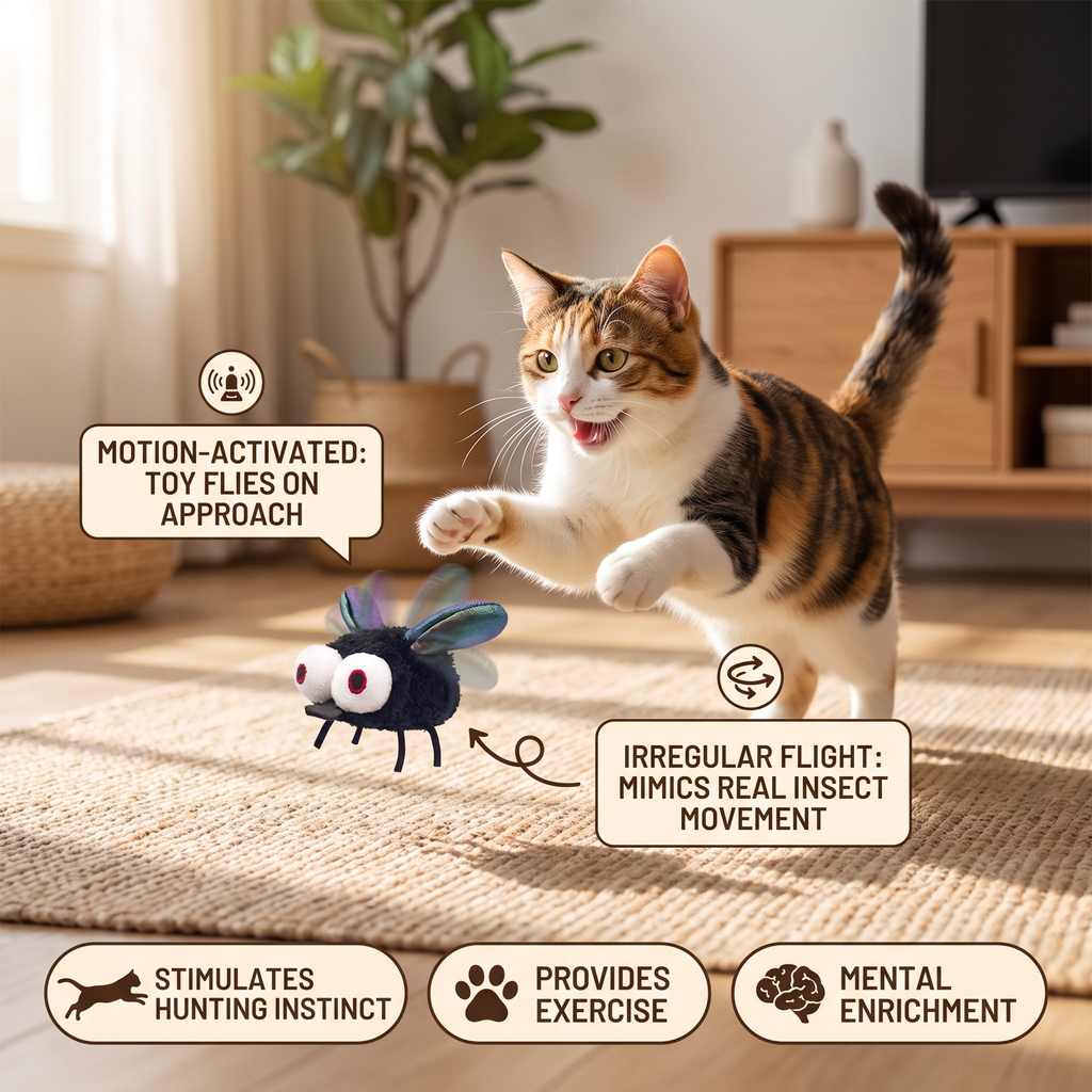 Motion-Activated Flying Insect Cat Toy