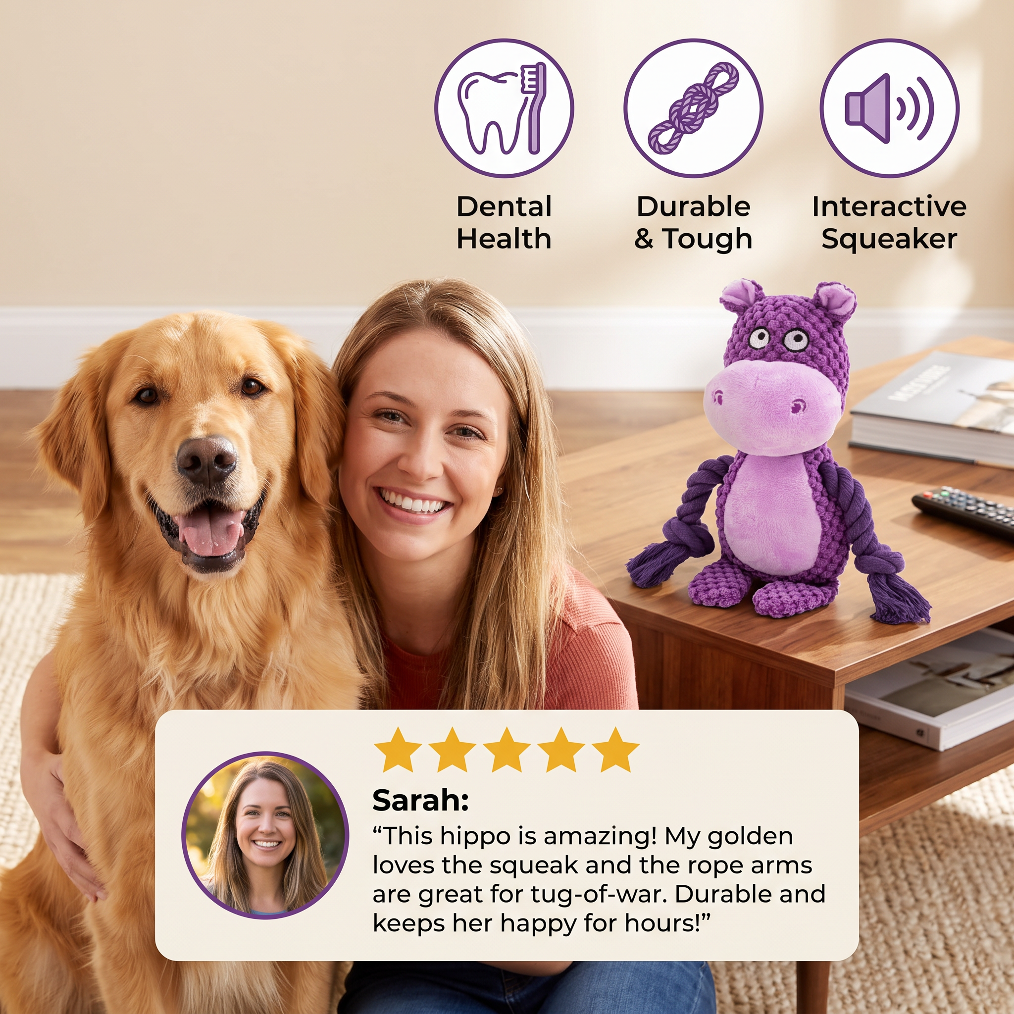 Cotton Rope Plush Dental Squeaky Dog Toy