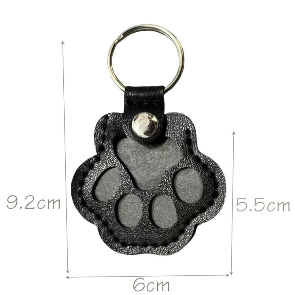 Leather Memorial Pet Hair Storage Keychain