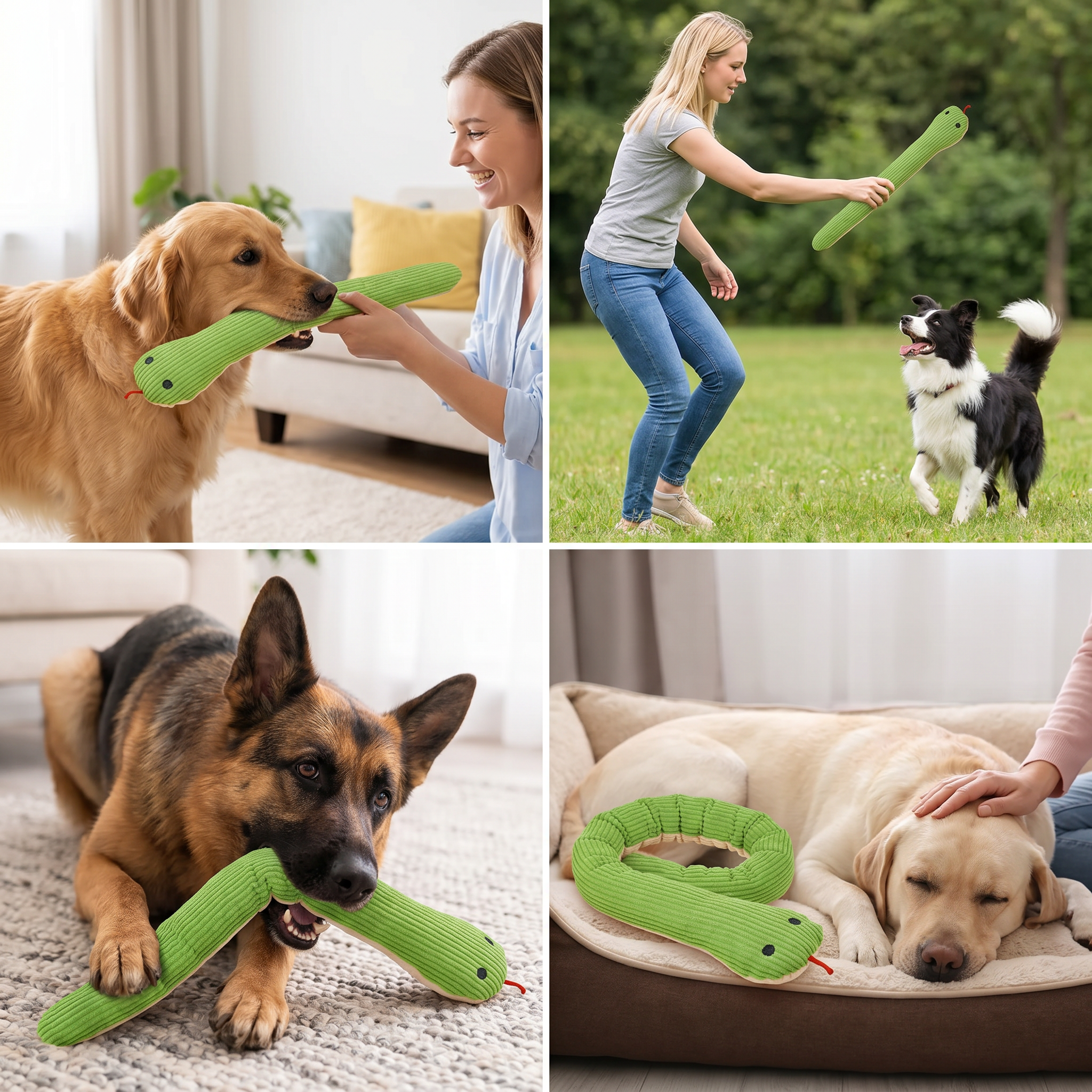 Durable Dog Snake Plush Toy