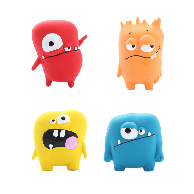 Durable Natural Monster Latex Dental Squeaky Dog Toy