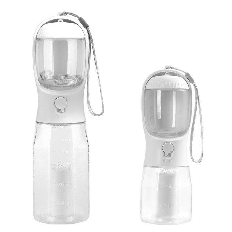 3 in 1 portable dog water bottle with food container and poop bag