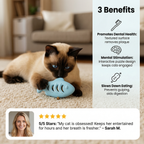 Teeth-cleaning chew & nibble fish – Interactive silicone snack dispenser for cats
