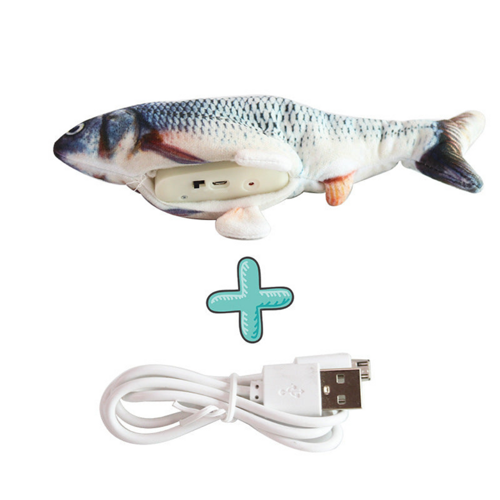 Interactive wriggly fish dog toy