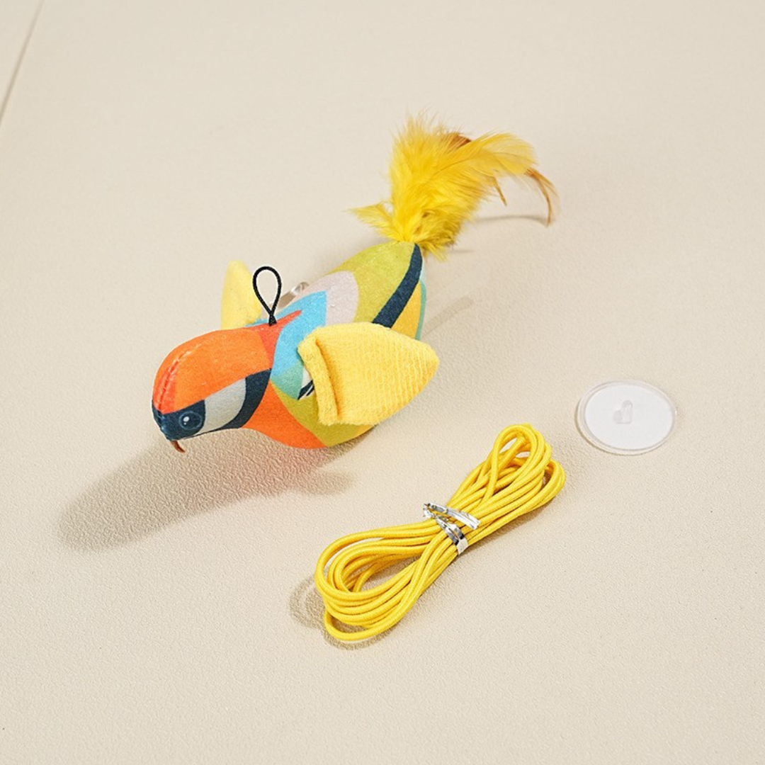 Hanging bird cat toy