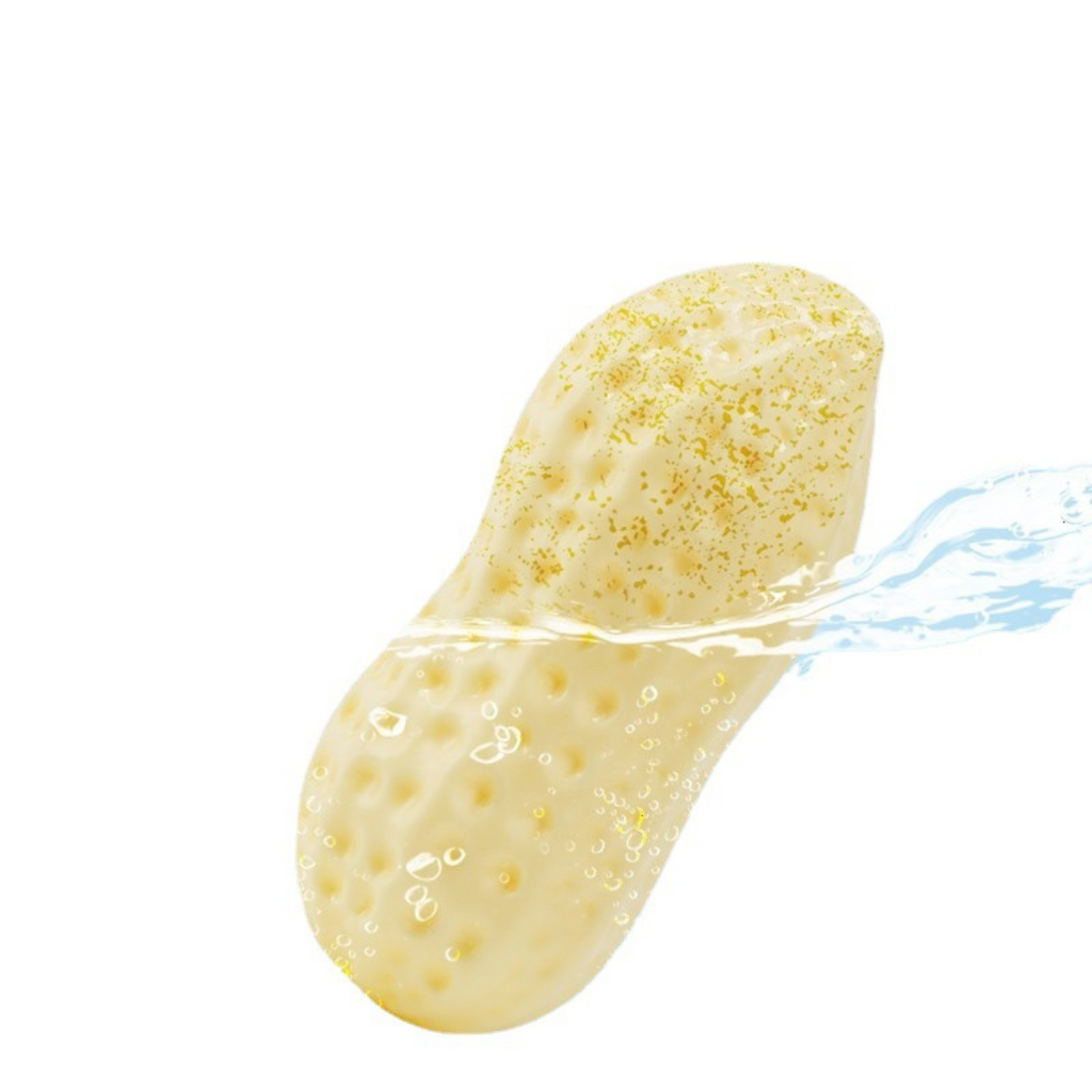 Durable squeaky peanut chew toy for dogs