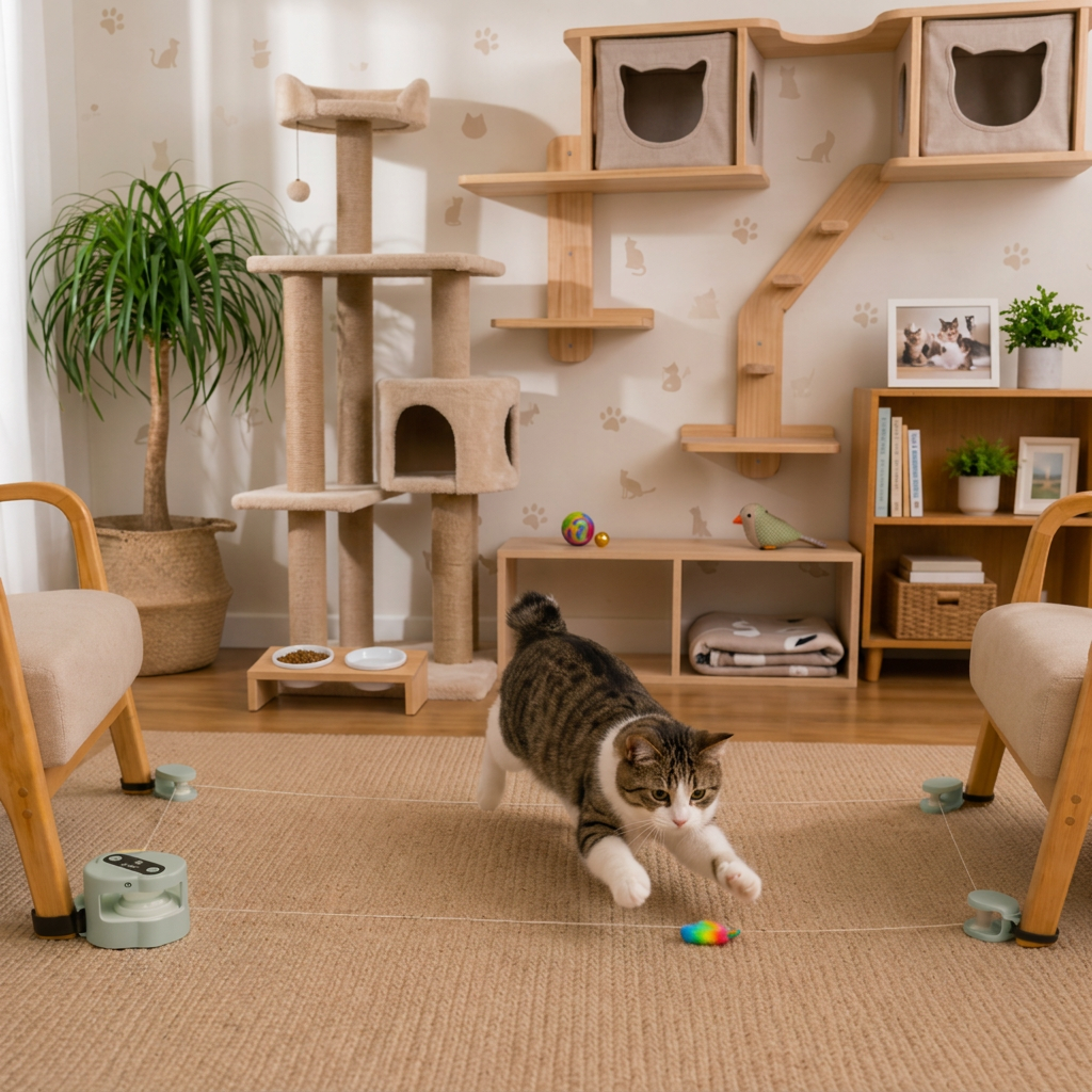 Automatic Cat Chasing Track Toy