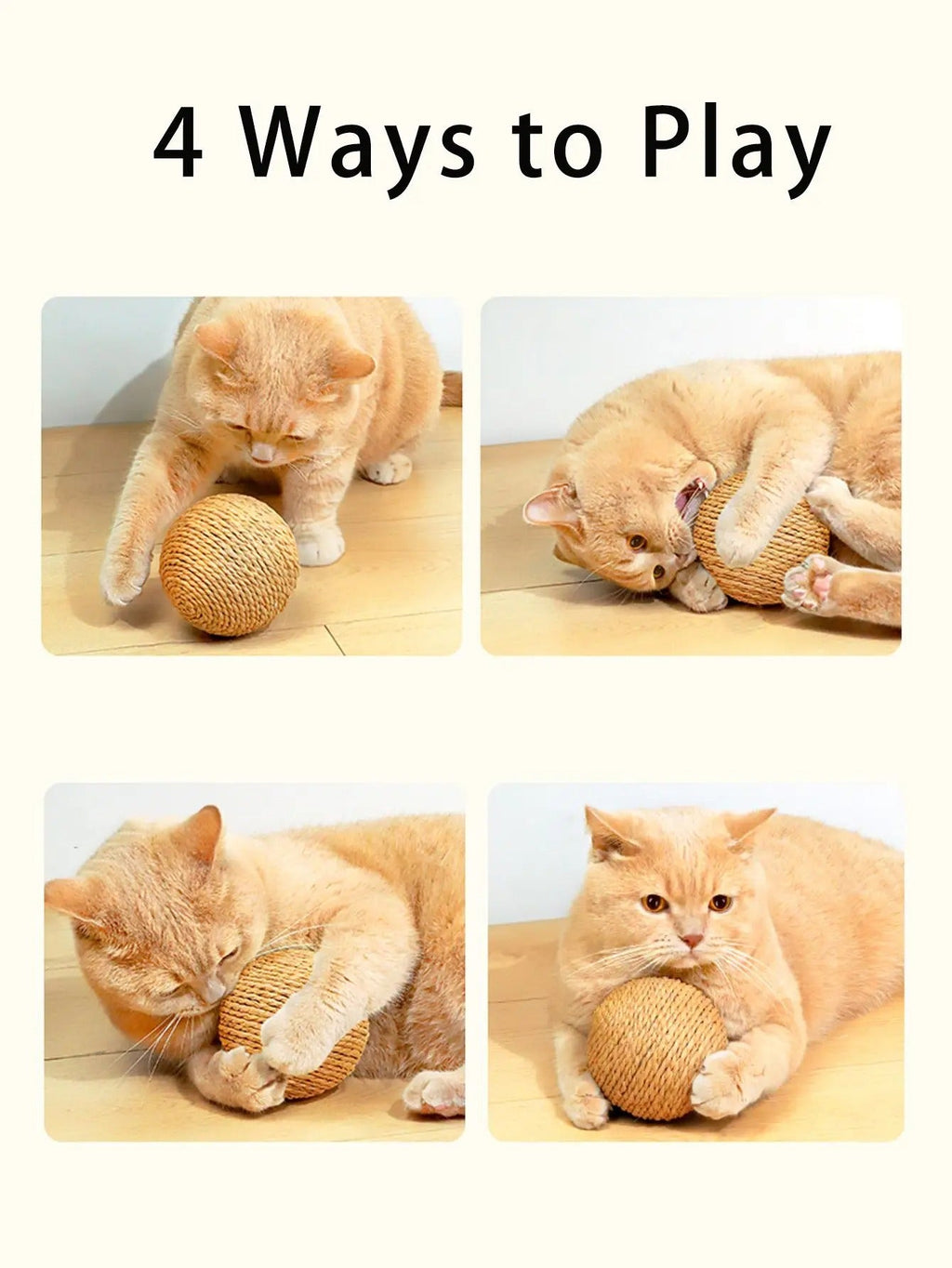 10CM Interactive Sisal Cat Scratching Ball