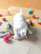 Stuffed Mouse with a String Sounding Bell Ball