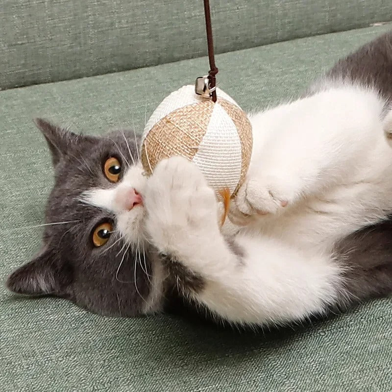 Colorful Wand Cat Toy with Wooden Handle