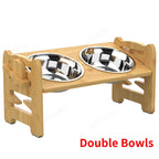 Raised Bamboo Pet Bowls