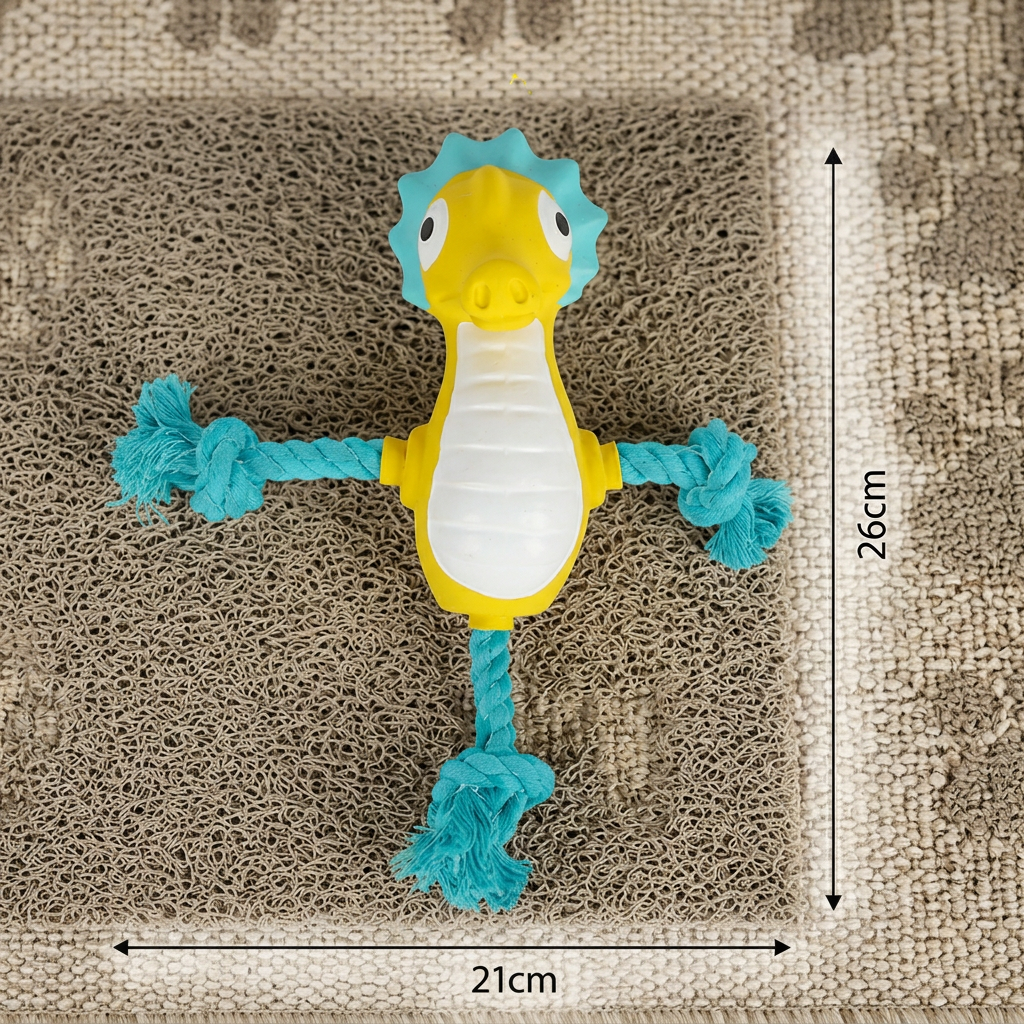 Durable Floating Dental Latex & Rope Dog Toy