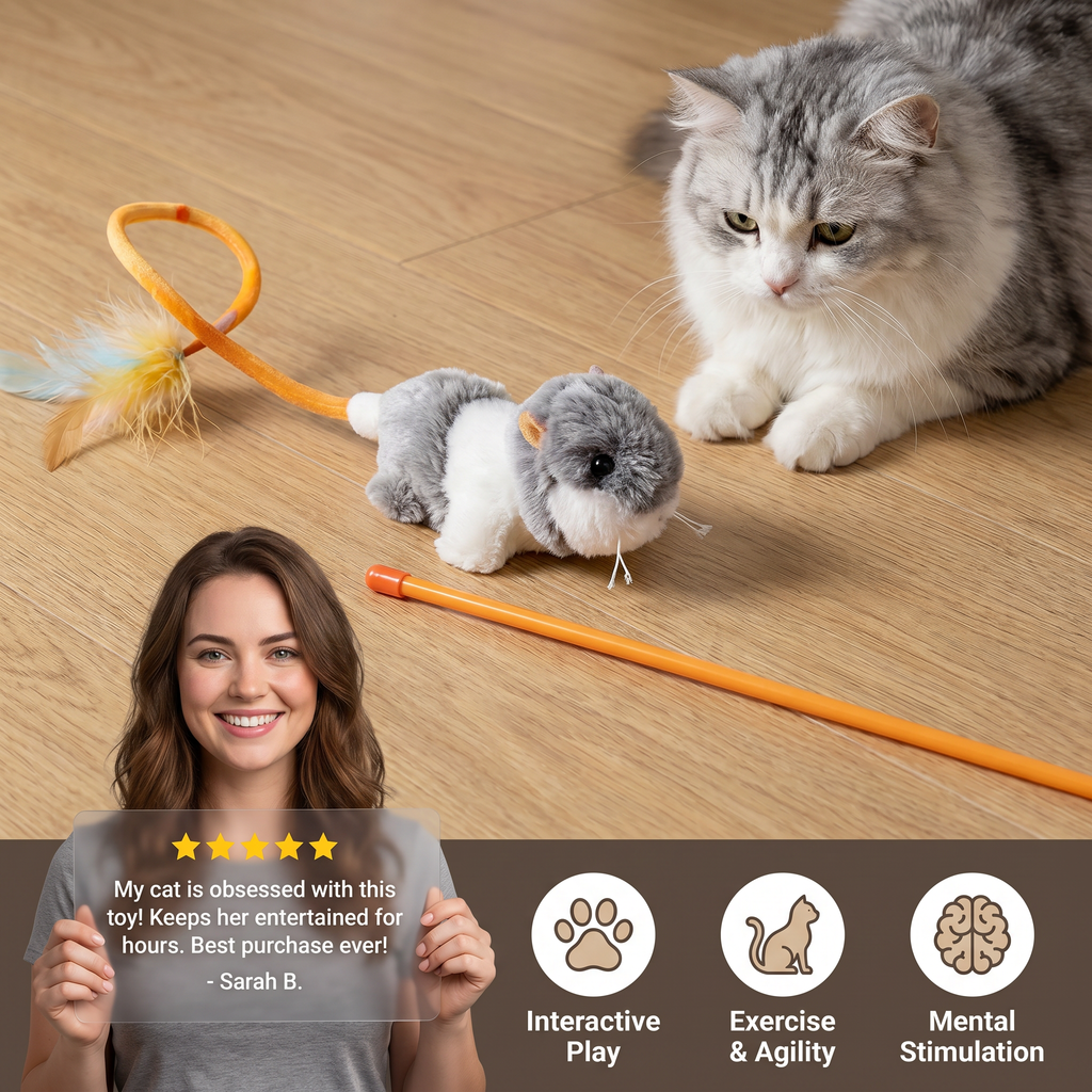 Wiggle Tail Mouse Cat Toy