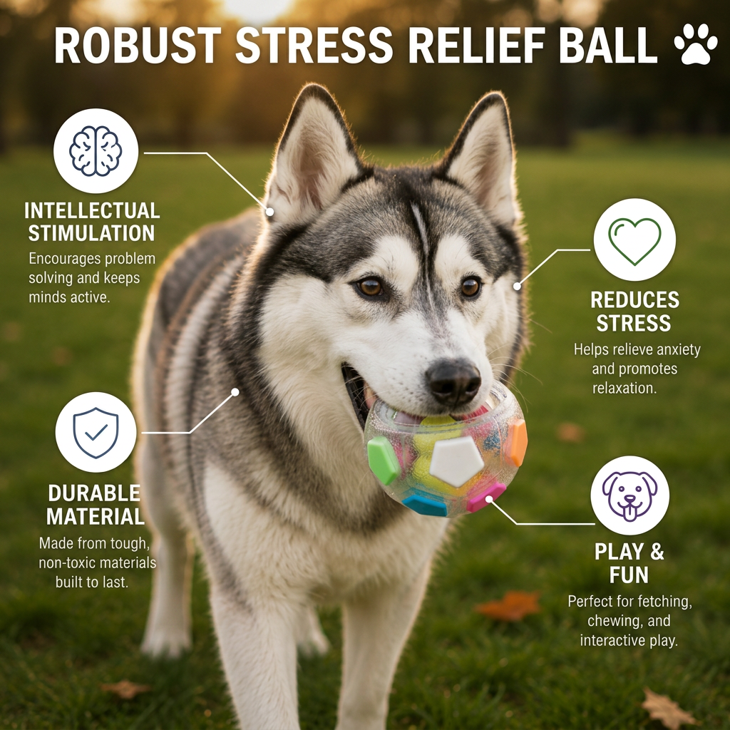 Durable toy ball for stress relief for dogs