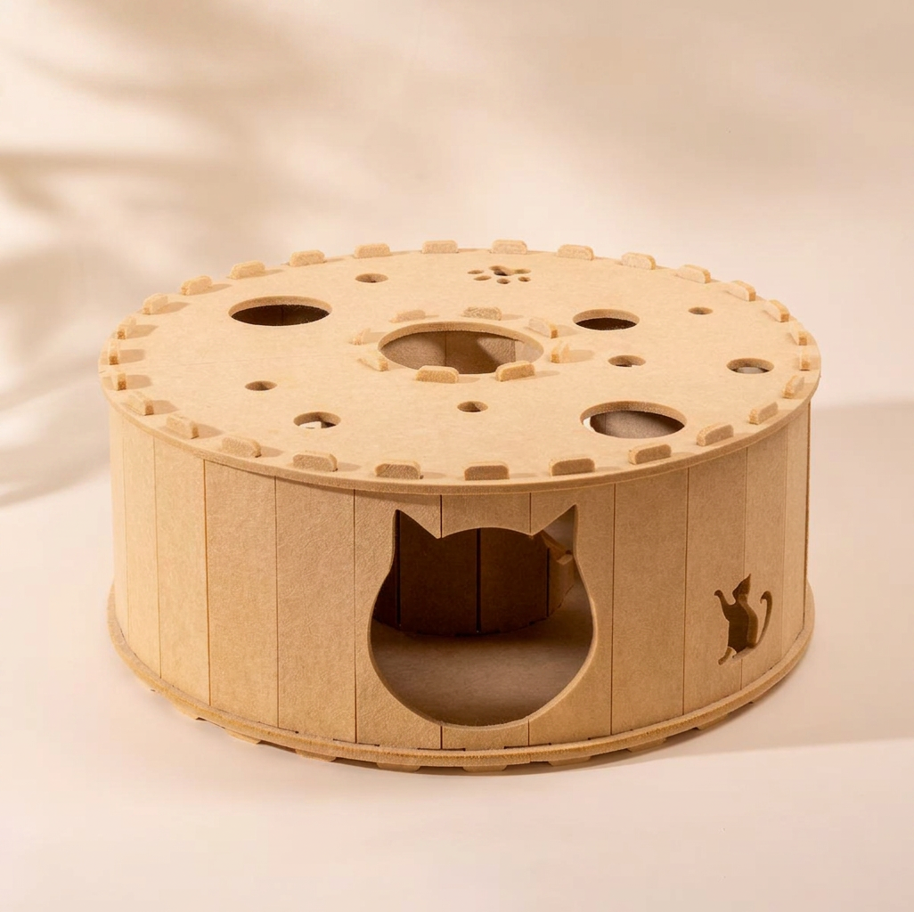 4-in-1 Foldable Cat Tunnel House – Interactive Hideaway, Scratcher & Play Bed