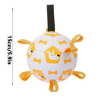 Dog Ball Toy with Integrated Pull Ropes