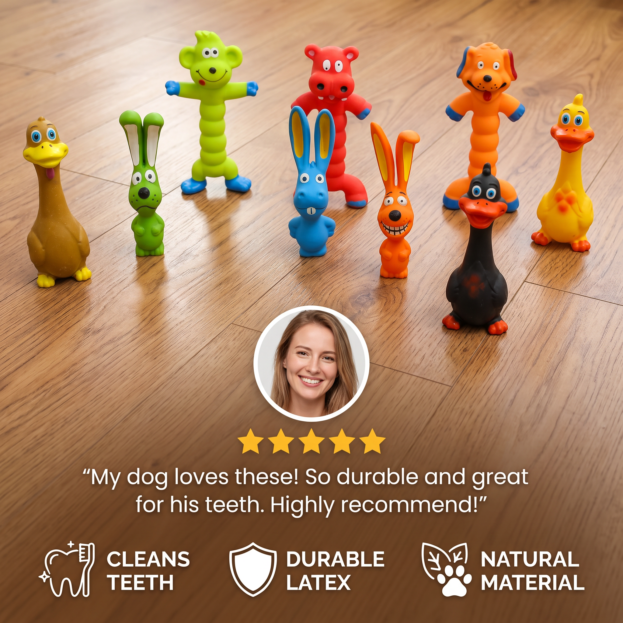 Durable Natural Latex Teeth Cleaning Dog Chew Toy